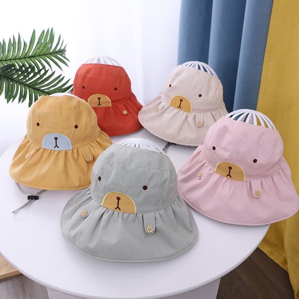 small fresh button bear empty summer new sunscreen ins wind children's hat, Yellow
small fresh button bear empty summer new sunscreen ins wind children's hat, Yellow