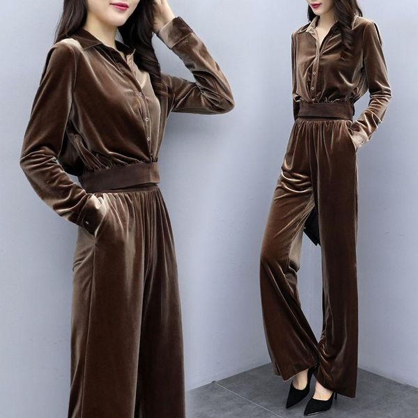 two piece set gold velvet tracksuit high waist wide leg pants women suit 2 piece set women spring autumn 2021 matching sets f66, Gray
two piece set gold velvet tracksuit high waist wide leg pants women suit 2 piece set women spring autumn 2021 matching sets f66, Gray