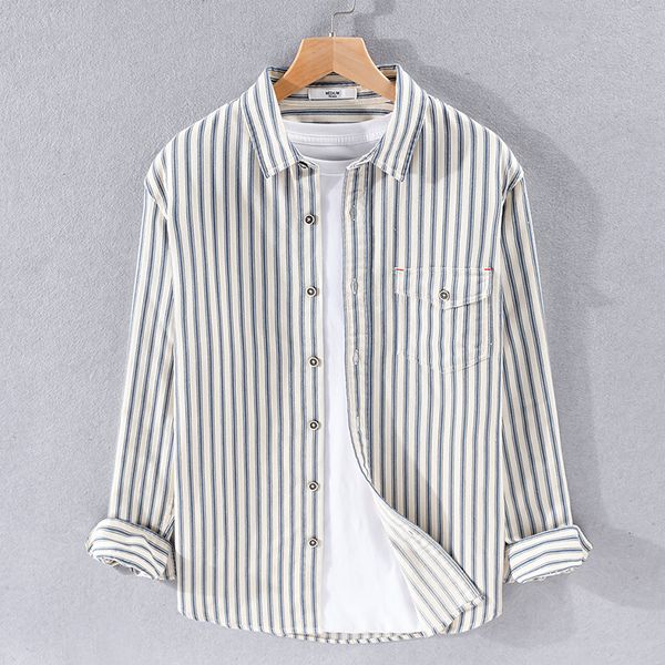 2021 new beige blue stripe long sleeve great for brand autumn shirts men casual trendy shirt mens fashion camiseta overhemd kftp, White;black
2021 new beige blue stripe long sleeve great for brand autumn shirts men casual trendy shirt mens fashion camiseta overhemd kftp, White;black