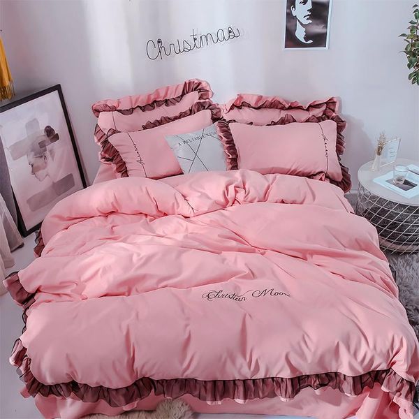 bedding sets solid color lace edge pink duvet cover bed sheet pillowcase twin king washed microfiber 4pcs soft breathable
bedding sets solid color lace edge pink duvet cover bed sheet pillowcase twin king washed microfiber 4pcs soft breathable