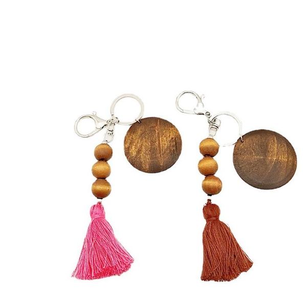 2021 customized foreign trade beaded wooden bead keychain can print round and cotton tassel pendant key ring, Silver
2021 customized foreign trade beaded wooden bead keychain can print round and cotton tassel pendant key ring, Silver