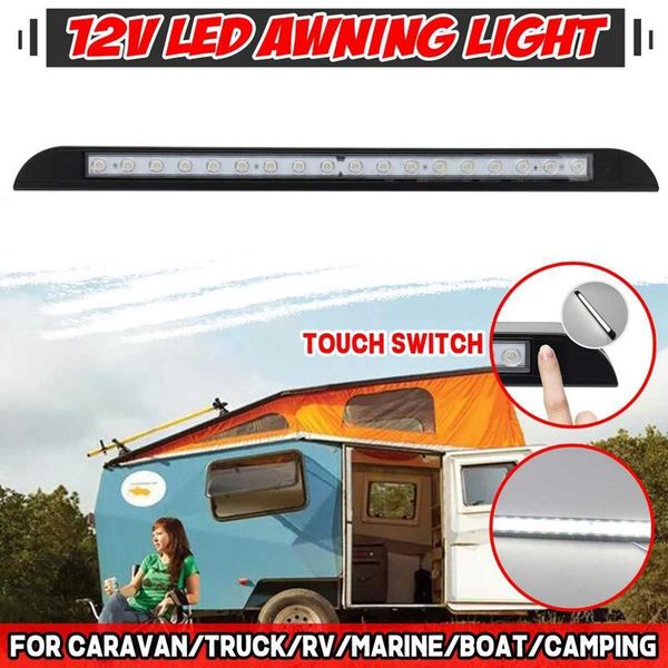 9w awning porch light lamp with press switch car lights strip bar for camping caravan truck rv boat interior&external