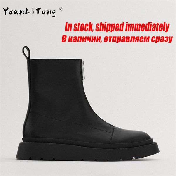 zra women's boots autumn winter shoes black zipper flat ankle boot female motorcycle 211104
zra women's boots autumn winter shoes black zipper flat ankle boot female motorcycle 211104