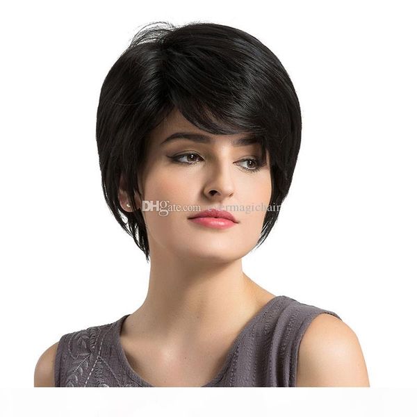pixie cut natural black human wigs women natural short straight synthetic wigs 6' 8' for women heat resistant female hair pieces, Black;brown
pixie cut natural black human wigs women natural short straight synthetic wigs 6' 8' for women heat resistant female hair pieces, Black;brown
