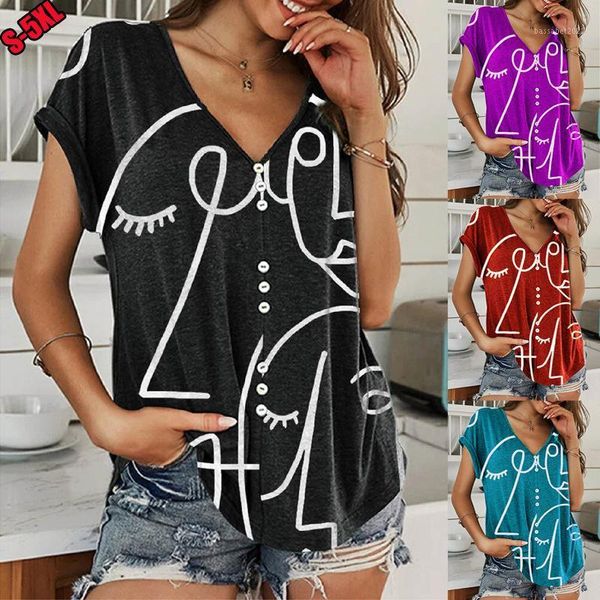 women's t-shirt v neck sketch print short sleeve shirt women summer casual loose t pullover plus size button vintage fashon tees, White
women's t-shirt v neck sketch print short sleeve shirt women summer casual loose t pullover plus size button vintage fashon tees, White