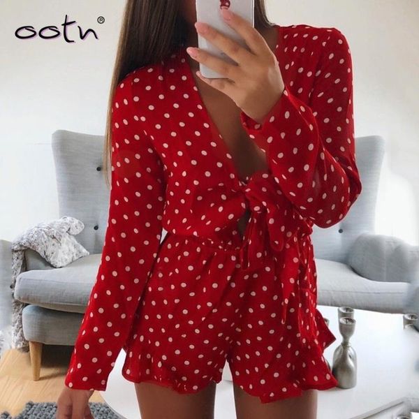 women's jumpsuits & rompers casual v neck jumpsuit women polka dot red female long sleeve overalls autumn winter 2021 short ruffle, Black;white
women's jumpsuits & rompers casual v neck jumpsuit women polka dot red female long sleeve overalls autumn winter 2021 short ruffle, Black;white