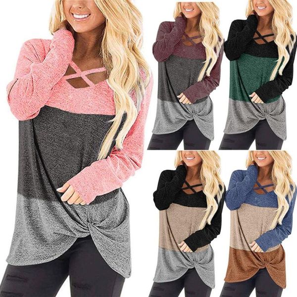 women's sweaters women casual long sleeve cross v neck color side hem knot blouse t-shirt plus size girl clothing fashion 2021, White;black
women's sweaters women casual long sleeve cross v neck color side hem knot blouse t-shirt plus size girl clothing fashion 2021, White;black