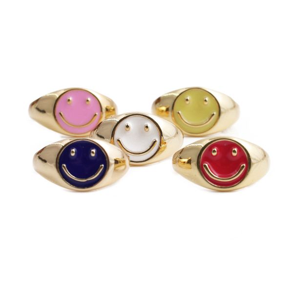 jewelry smiling face lovely simple women's copper gold oil dripping ring, Silver
jewelry smiling face lovely simple women's copper gold oil dripping ring, Silver