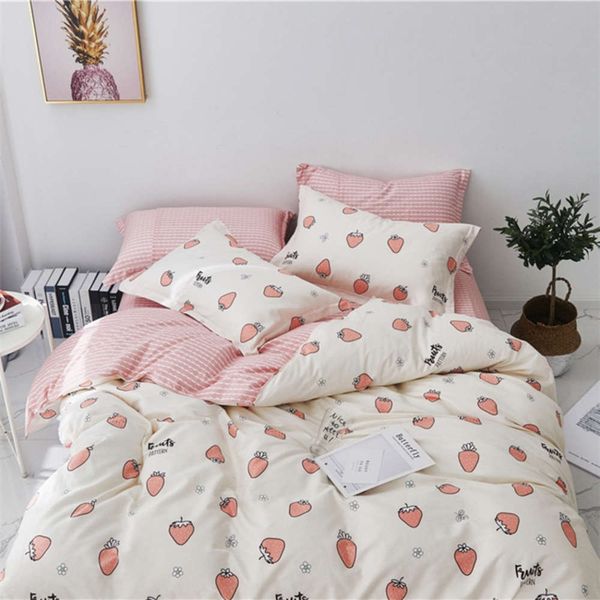 claroom 100% cotton bedding set pink strawberry bed linens cute duvet cover set fitted sheet quilt cover ds52#
claroom 100% cotton bedding set pink strawberry bed linens cute duvet cover set fitted sheet quilt cover ds52#