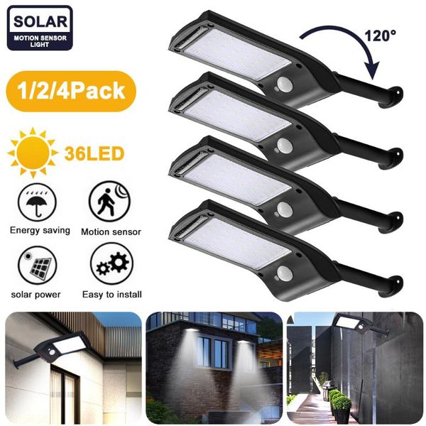 wall lamp 1/2/4pcs modern outdoor 36 led solar lamps light 6500k-7000k lum motion sensor home decoration
wall lamp 1/2/4pcs modern outdoor 36 led solar lamps light 6500k-7000k lum motion sensor home decoration