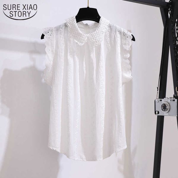shirt summer doll collar versatile korean style lace shirt women sleeveless ruffled women and blouse blusas 14661 210528, White
shirt summer doll collar versatile korean style lace shirt women sleeveless ruffled women and blouse blusas 14661 210528, White