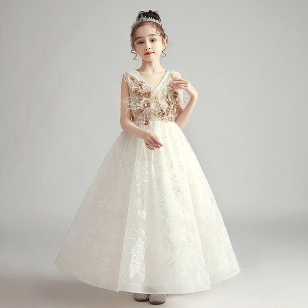 girl's dresses flower girl sleeveless v-neck pearls crystal embroidery appliques princess floor-length tulle lace kids party gown h379, Red;yellow
girl's dresses flower girl sleeveless v-neck pearls crystal embroidery appliques princess floor-length tulle lace kids party gown h379, Red;yellow