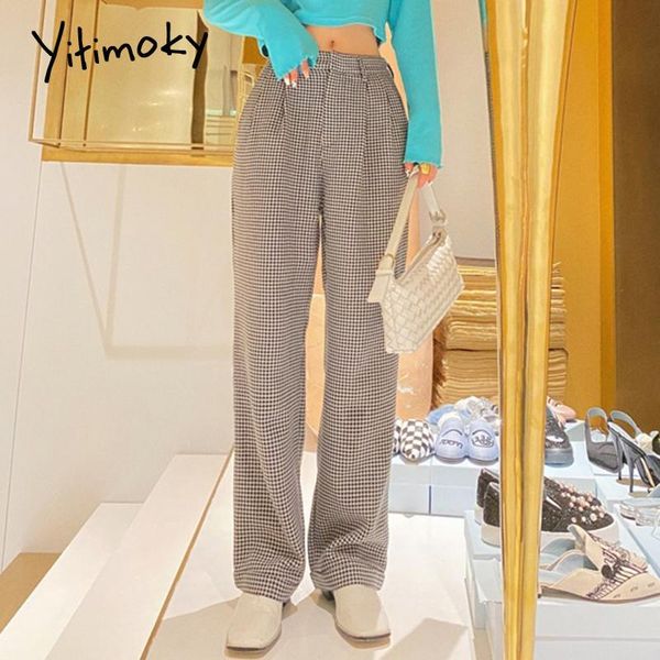 women's pants & capris yitimoky houndstooth women bottoms vintage streetwear clothes work office lady wide leg straight pleated plaid 2, Black;white
women's pants & capris yitimoky houndstooth women bottoms vintage streetwear clothes work office lady wide leg straight pleated plaid 2, Black;white