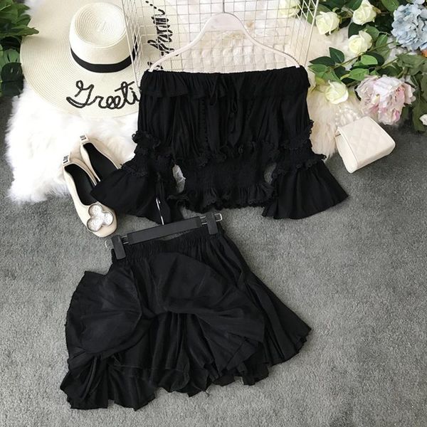 two piece dress set summer fashion women 2021 sweet 2 one shoulder lace + high waist slim mini skirt suit clothes, White
two piece dress set summer fashion women 2021 sweet 2 one shoulder lace + high waist slim mini skirt suit clothes, White