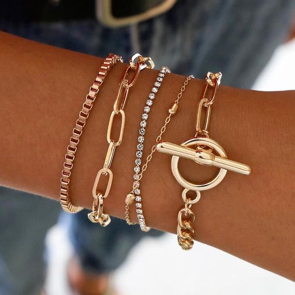 link, chain jewelry simple geometric hand accessories women creative mash-up diamond ball multi-layer bracelet, Black
link, chain jewelry simple geometric hand accessories women creative mash-up diamond ball multi-layer bracelet, Black