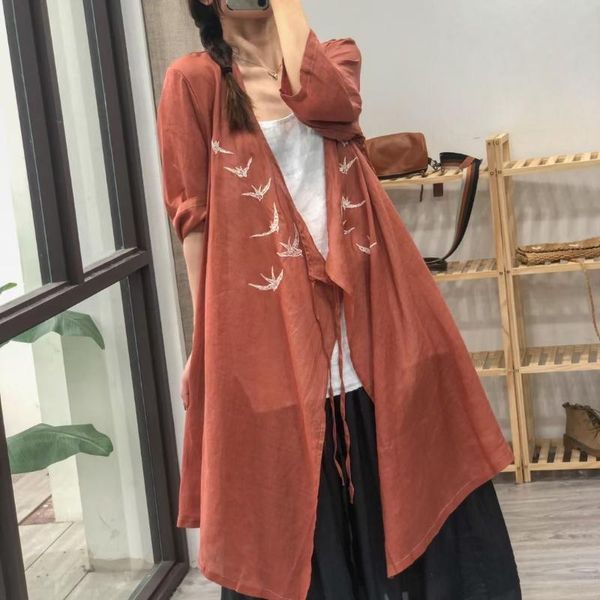 women's jackets summer sunscreen coat women large size loose long retro 2021 ladies cardigan drawstring casual ramie, Black;brown
women's jackets summer sunscreen coat women large size loose long retro 2021 ladies cardigan drawstring casual ramie, Black;brown