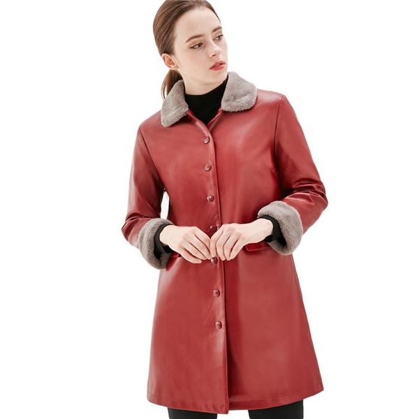 women's leather & faux coat women plus velvet thick jacket 2021 winter europe and america fashion long anti cold warmth feminina lr991, Black
women's leather & faux coat women plus velvet thick jacket 2021 winter europe and america fashion long anti cold warmth feminina lr991, Black