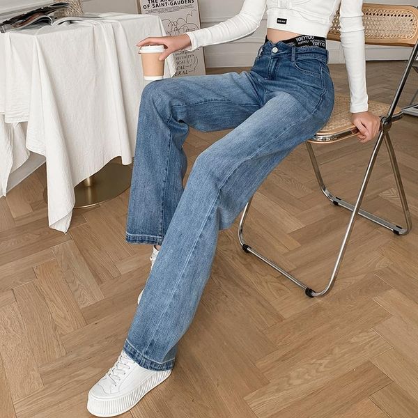 spring the new rich female straight leg jeans easing the drape of tall waist jeans trousers of female mop floor, Blue
spring the new rich female straight leg jeans easing the drape of tall waist jeans trousers of female mop floor, Blue