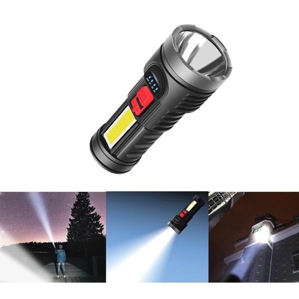 8000lm powerful usb rechargeable +cob side light 4modes led torch with built-in battery waterproof battle torch
8000lm powerful usb rechargeable +cob side light 4modes led torch with built-in battery waterproof battle torch