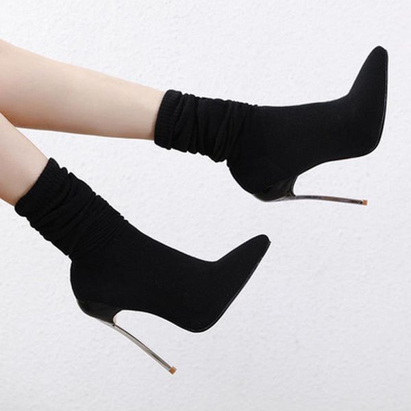boots 13cm ultra high heels women woollen knitting stretch over the knee autumn winter big size thigh shoes, Black
boots 13cm ultra high heels women woollen knitting stretch over the knee autumn winter big size thigh shoes, Black