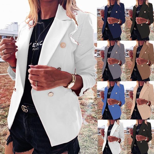 women's suits & blazers women autumn thin jackets turn-down collar solid double breasted slim outerwear coats, White;black
women's suits & blazers women autumn thin jackets turn-down collar solid double breasted slim outerwear coats, White;black