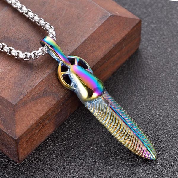 pendant necklaces titanium steel jewelry harajuku feather necklace personality fashion sweater chain, Silver
pendant necklaces titanium steel jewelry harajuku feather necklace personality fashion sweater chain, Silver