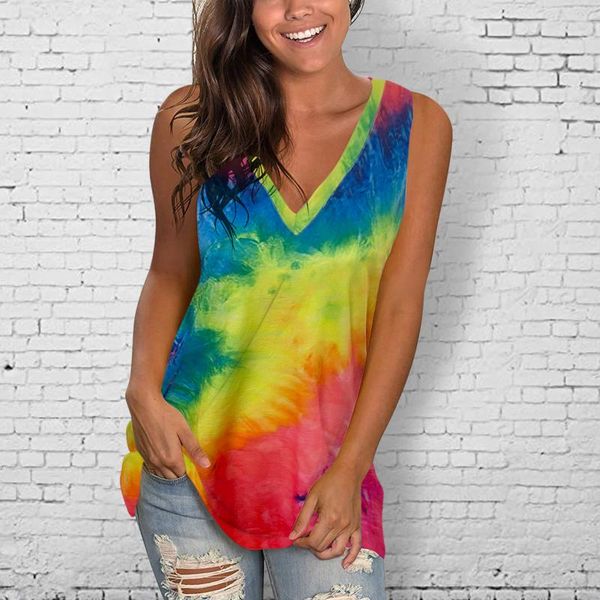 women's t-shirt gradient t shirt women tie dye printed summer sleeveless v neck casual plus size harajuku vest t-shirts camisetas de, White
women's t-shirt gradient t shirt women tie dye printed summer sleeveless v neck casual plus size harajuku vest t-shirts camisetas de, White