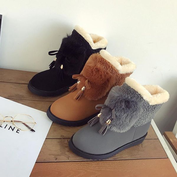 boots 2021 women winter faux fur ankle warm snow plush outdoor shoes fashion slip on butterfly-knot fringe furry1, Black
boots 2021 women winter faux fur ankle warm snow plush outdoor shoes fashion slip on butterfly-knot fringe furry1, Black