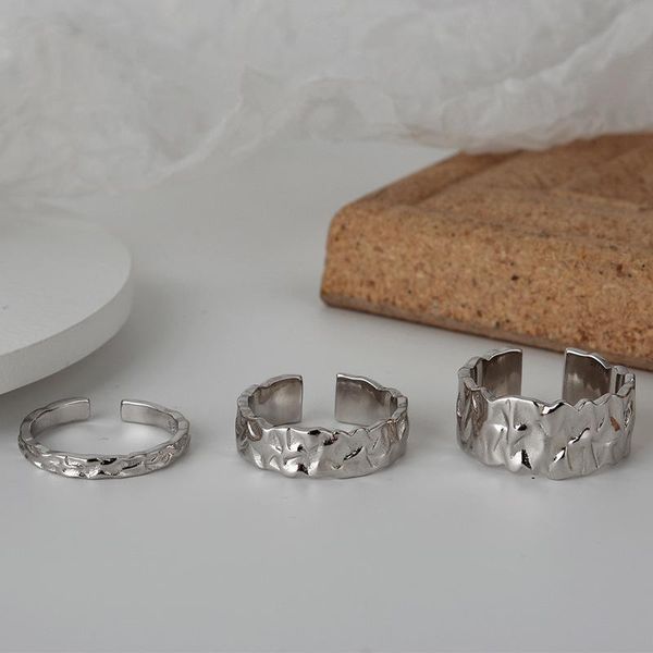cluster rings korean simple non-mainstream s925 sterling silver tin foil texture ring female normcore style open index finger, Golden;silver
cluster rings korean simple non-mainstream s925 sterling silver tin foil texture ring female normcore style open index finger, Golden;silver