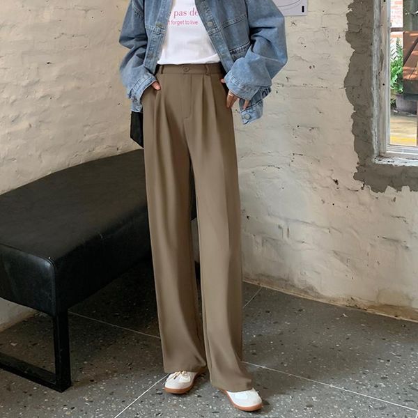women's pants & capris alien kitty 2021 autumn women wide leg elastic waist straight loose solid color casual fashion basic trousers, Black;white
women's pants & capris alien kitty 2021 autumn women wide leg elastic waist straight loose solid color casual fashion basic trousers, Black;white