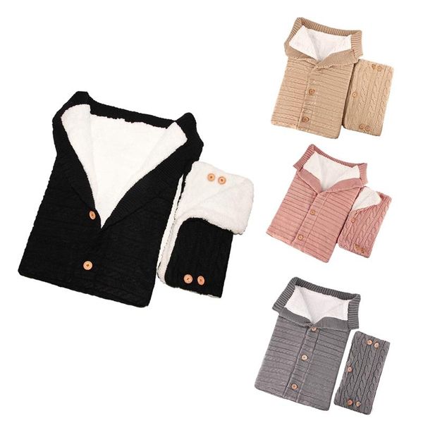 2pc sleeping bag with knitted buttons and velvet gloves baby outdoor warmth stroller sleeping bag 
2pc sleeping bag with knitted buttons and velvet gloves baby outdoor warmth stroller sleeping bag