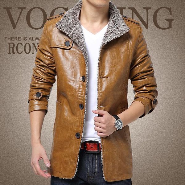 pu leather jacket men winter jackets and coats thickening wool windbreak waterproof warm trench coat motorcycle jaqueta de couro, Black;brown
pu leather jacket men winter jackets and coats thickening wool windbreak waterproof warm trench coat motorcycle jaqueta de couro, Black;brown