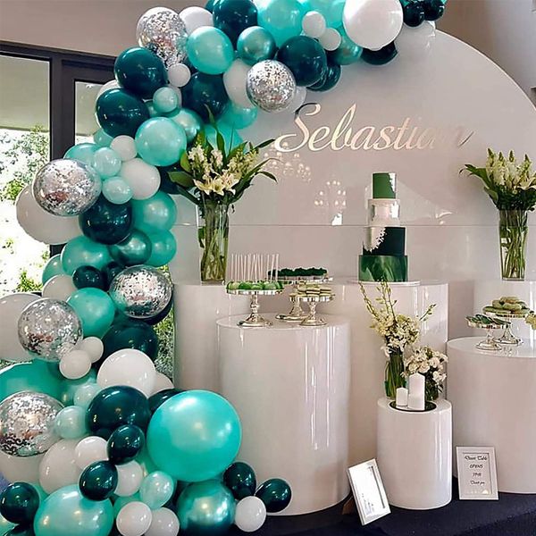 102pcs tiffany dark teal balloon garland arch kit confetti latex globos boys 1st birthday party baby shower wedding decoration
102pcs tiffany dark teal balloon garland arch kit confetti latex globos boys 1st birthday party baby shower wedding decoration