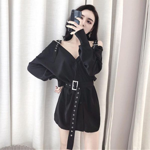 casual dresses 2021 black women dress spring bandage vestidos korean elegant high waist off shoulder in female, Black;gray
casual dresses 2021 black women dress spring bandage vestidos korean elegant high waist off shoulder in female, Black;gray