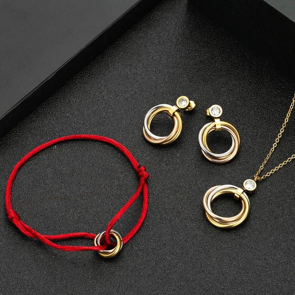 earrings & necklace zlxgirl jewelry classic mixed plated color stainless steel sets fashion women's chain earring bracelet, Silver
earrings & necklace zlxgirl jewelry classic mixed plated color stainless steel sets fashion women's chain earring bracelet, Silver