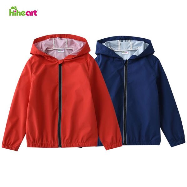 jackets hiheart boys girls waterproof hooded rain jacket solid color kids lightweight casual windbreaker, Blue;gray 
jackets hiheart boys girls waterproof hooded rain jacket solid color kids lightweight casual windbreaker, Blue;gray