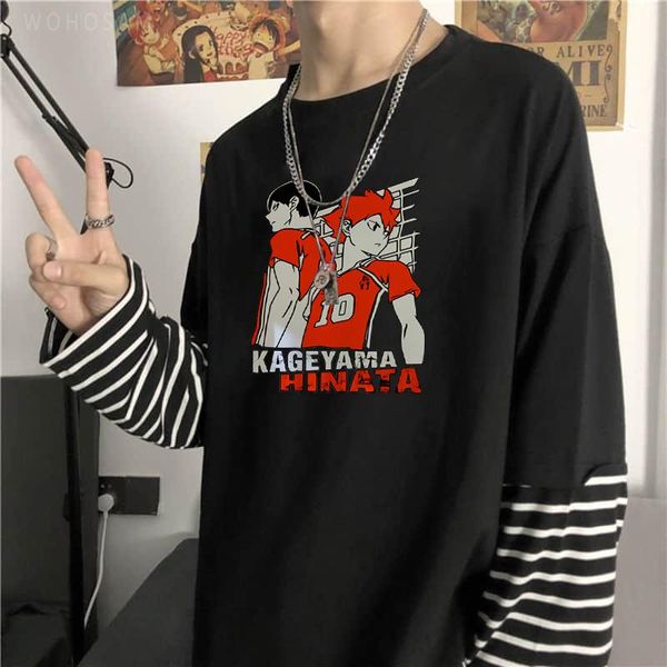 men's t-shirts fashion anime haikyuu hinata shoyo and tobio kageyama t shirts men women summer oversized o-neck striped long sleeve t-s, White;black
men's t-shirts fashion anime haikyuu hinata shoyo and tobio kageyama t shirts men women summer oversized o-neck striped long sleeve t-s, White;black