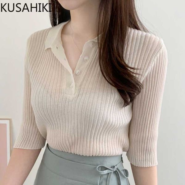kusahiki summer thin knitted short sleeve pullovers korean solid slim knitwear causal turn-down collar jumpers 6h595 210602, White;black
kusahiki summer thin knitted short sleeve pullovers korean solid slim knitwear causal turn-down collar jumpers 6h595 210602, White;black