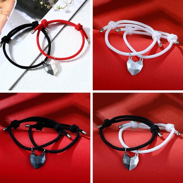 charm bracelets 2pcs/set heart wish stone couples bracelet magnet attraction jewelry adjustable lucky rope gifts for women men, Golden;silver
charm bracelets 2pcs/set heart wish stone couples bracelet magnet attraction jewelry adjustable lucky rope gifts for women men, Golden;silver