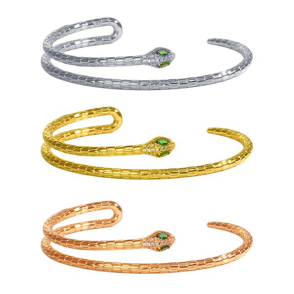 women punk snake bangle female ladies fashion charm luxury gold color natural stones couple new design cuff charm jewelry personalized brace, Black
women punk snake bangle female ladies fashion charm luxury gold color natural stones couple new design cuff charm jewelry personalized brace, Black