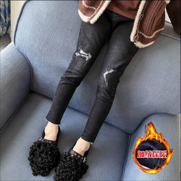 girl's spring/autumn/winter skinny ripped jeans children's cotton velvet thicken fashion denim trousers all-matching compatible, Blue
girl's spring/autumn/winter skinny ripped jeans children's cotton velvet thicken fashion denim trousers all-matching compatible, Blue