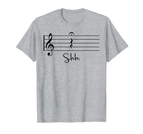 funny music notes shirt shh quarter fermata teacher gift, White;black