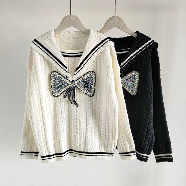 302 2021 Spring Sweater Long Sleeve High Quality Lapel Neck Cardigan Sweater Luxury Womens Clothes yiduo, White;black
302 2021 Spring Sweater Long Sleeve High Quality Lapel Neck Cardigan Sweater Luxury Womens Clothes yiduo, White;black