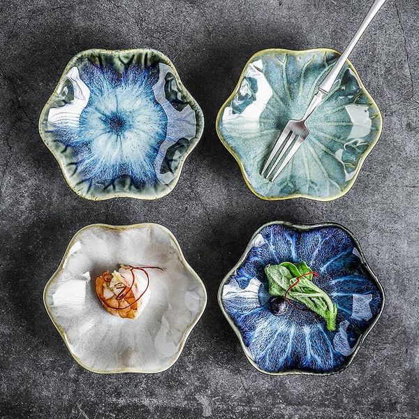 dishes & plates 2021 chinese style creative flower shaped ceramic dip plate glaze kiln into snack sushi home tableware
dishes & plates 2021 chinese style creative flower shaped ceramic dip plate glaze kiln into snack sushi home tableware