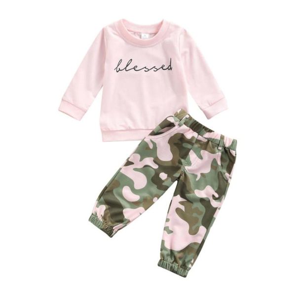 clothing sets 2 pieces kids suit set letter print o-neck long sleeve camouflage pants for girls 1-6 years, White
clothing sets 2 pieces kids suit set letter print o-neck long sleeve camouflage pants for girls 1-6 years, White