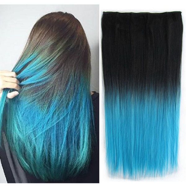 synthetic wigs ombre color optional easy wear clip in one piece hair long straight natural looking hairpieces, Black
synthetic wigs ombre color optional easy wear clip in one piece hair long straight natural looking hairpieces, Black