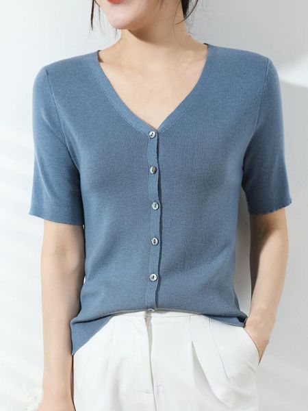women's knits & tees 2021 spring and summer female fashion thin cardigan knitted solid loose-fitting v-neck short button with five-quar, White
women's knits & tees 2021 spring and summer female fashion thin cardigan knitted solid loose-fitting v-neck short button with five-quar, White