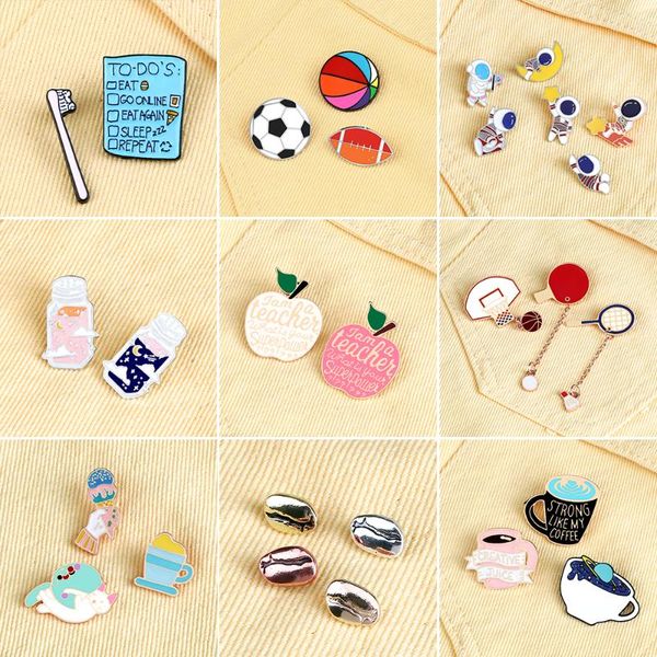 pins, brooches 2-6pcs/lot cartoon enamel pins cute astronaut magic wish bottle coffee pean kids sport lapel pin badge jewelry gift, Gray
pins, brooches 2-6pcs/lot cartoon enamel pins cute astronaut magic wish bottle coffee pean kids sport lapel pin badge jewelry gift, Gray