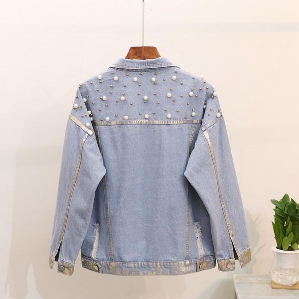 women's jackets denim jacket for women streetwear jean full turn-down collar coat pearl lurex female autumn spring 2021, Black;brown
women's jackets denim jacket for women streetwear jean full turn-down collar coat pearl lurex female autumn spring 2021, Black;brown