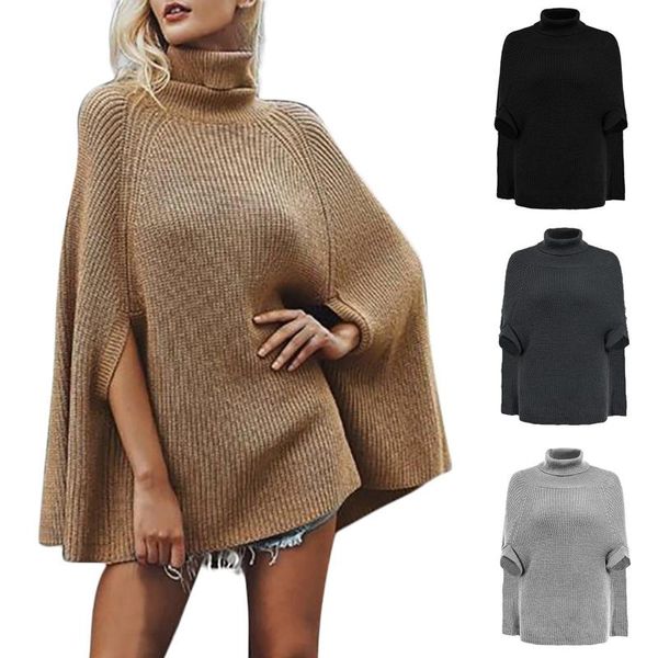 women's sweaters women poncho batwing knitted loose oversize sweater female khaki turtleneck 2021 autumn winter fashion cloak, White;black
women's sweaters women poncho batwing knitted loose oversize sweater female khaki turtleneck 2021 autumn winter fashion cloak, White;black